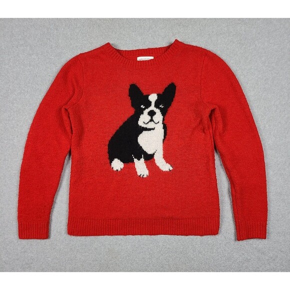 Cupcakes and Cashmere Women’s French Bulldog Sweater Pullover Red Size S - Picture 1 of 10